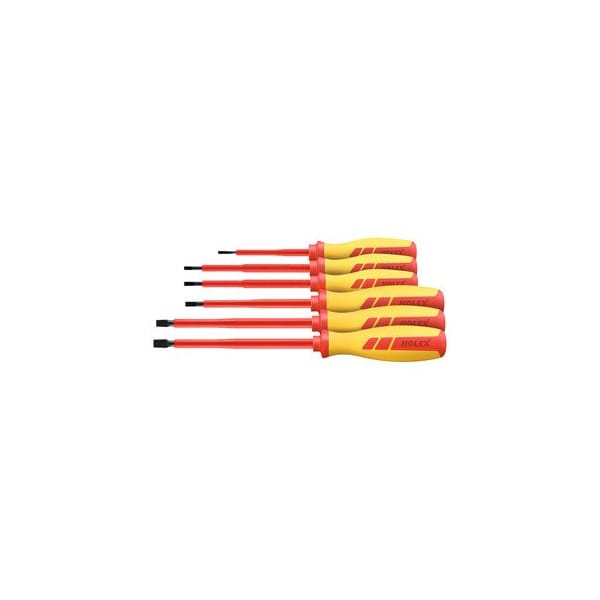 Electrician's screwdriver set for slot-head fully insulated- Number of screwdrivers: 6